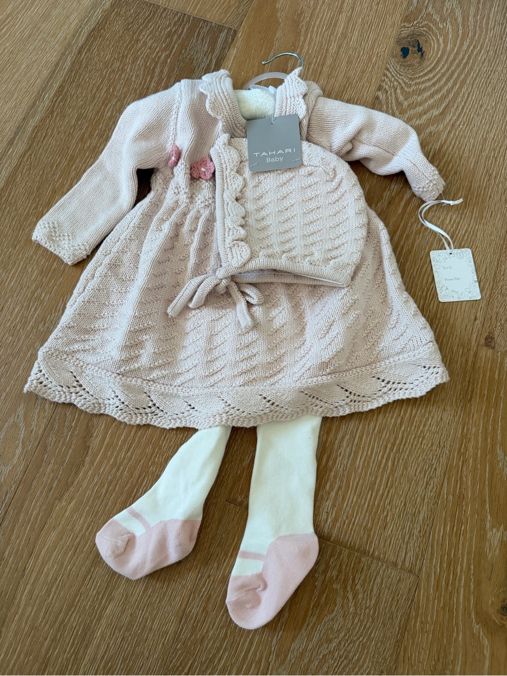 Tahari baby three-piece knit set